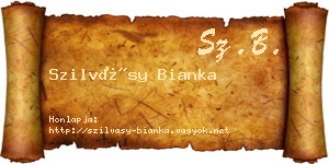 Szilvásy Bianka névjegykártya